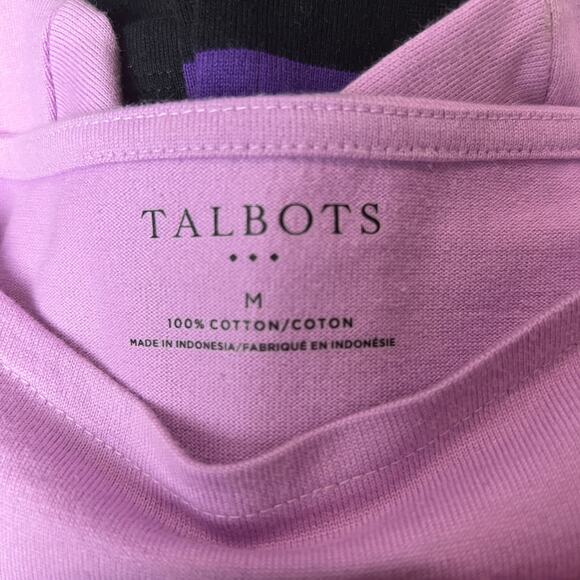 TALBOTS  Wide Stripe Boat Neck Top  M CottageCore Preppy Twee Office Casual - Picture 5 of 6